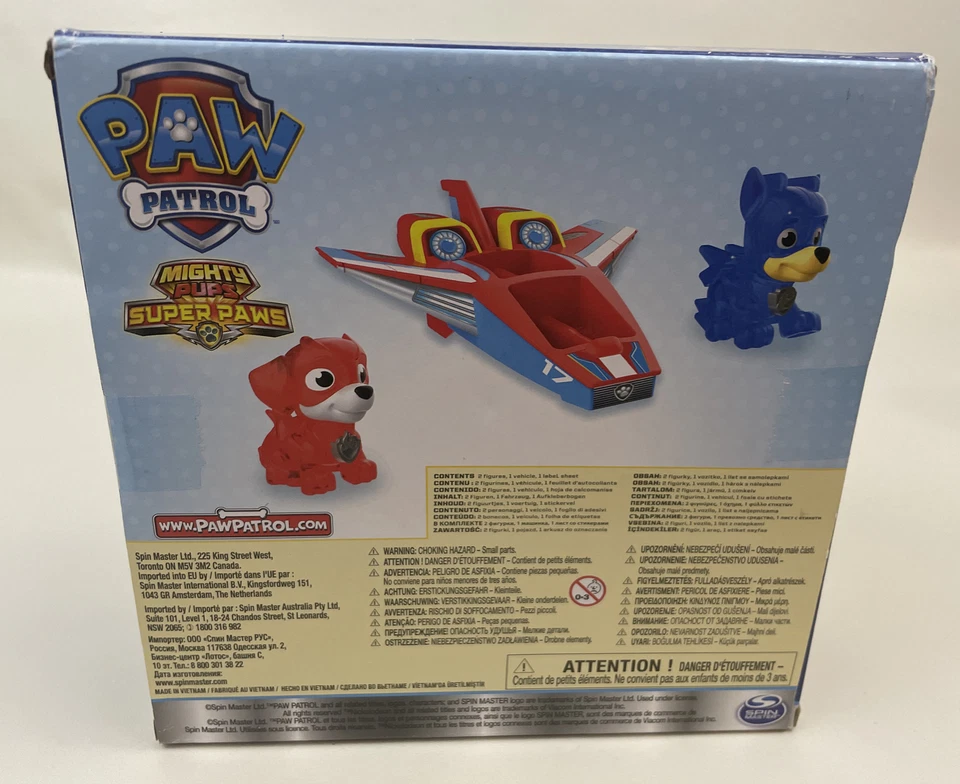 Paw Patrol Mini Jet Juego Mighty Pups Super Paws Dos Cachorros Spin Master NUEVO Foto 3 de 4