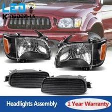 Headlights Assembly + Bumper Lights For 2001-2004 Toyota Tacoma Amber Corner Set