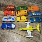 Matchbox Lot Of 11 Vintage Die Cast Toy Cars 1970s-1980s Learjet, VW, Chevy, Etc