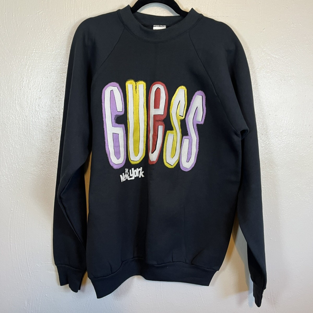 Vintage 90s Guess New York Paris Sweater Fruit of the Loom XL Sweatshirt