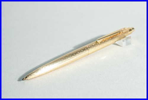 1960s Ballpoint Pen ROWI Gold GOLDIN Rare Pearl Guilloch Mid Century Design