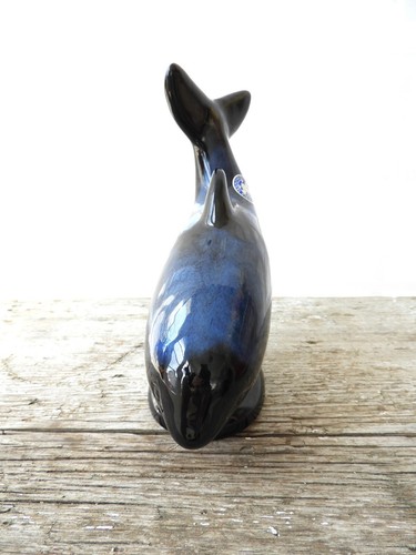 Vtg Blue Mountain Art Pottery Redware Whale Figurine H 7.25" - Picture 3 of 9