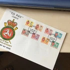 Isle of Man  First Day Cover FDC To Pay Labels  Postage Due 1975 1/2p to £1 UA