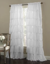 2 Piece Gypsy Ruffled Window Curtain Treatment Panel Drapes