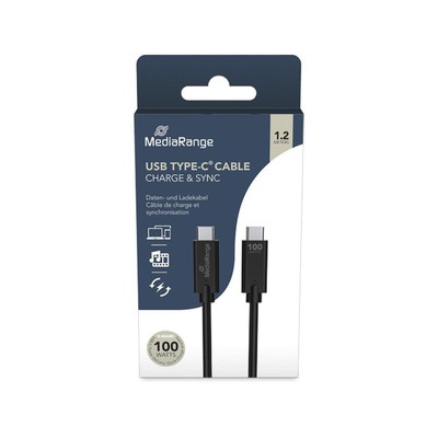 MEDIARANGE TYPE-C LADEKABEL 1,2m MRCS214 schwarz (4260664873341)