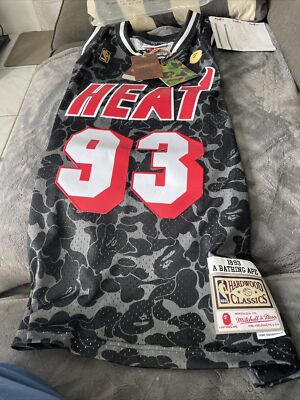 Bathing Ape Bape Mitchell Ness Miami Heat Jersey Size L