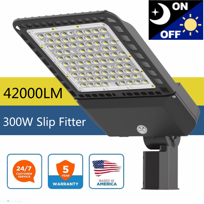 LED Shoebox Parking Lot Pole Light, 300W,Dusk to Dawn Photocell,900W ...