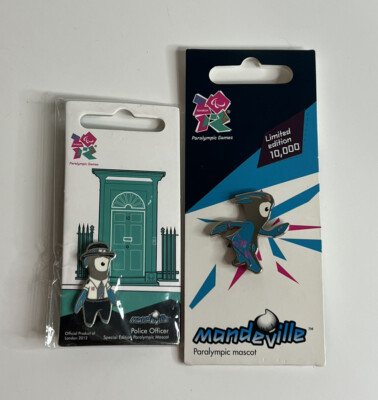 2012 London Olympic Paralympic Games Mascot Pins x2