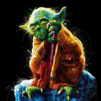 Star Wars Yoda Bright Wall Art Printed Canvas Stretched Over A Solid Pine Frame 