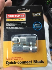 Craftsman 2 pc 3/8 quick connect Disconnect coupler Air Nipple Stud  Accessories
