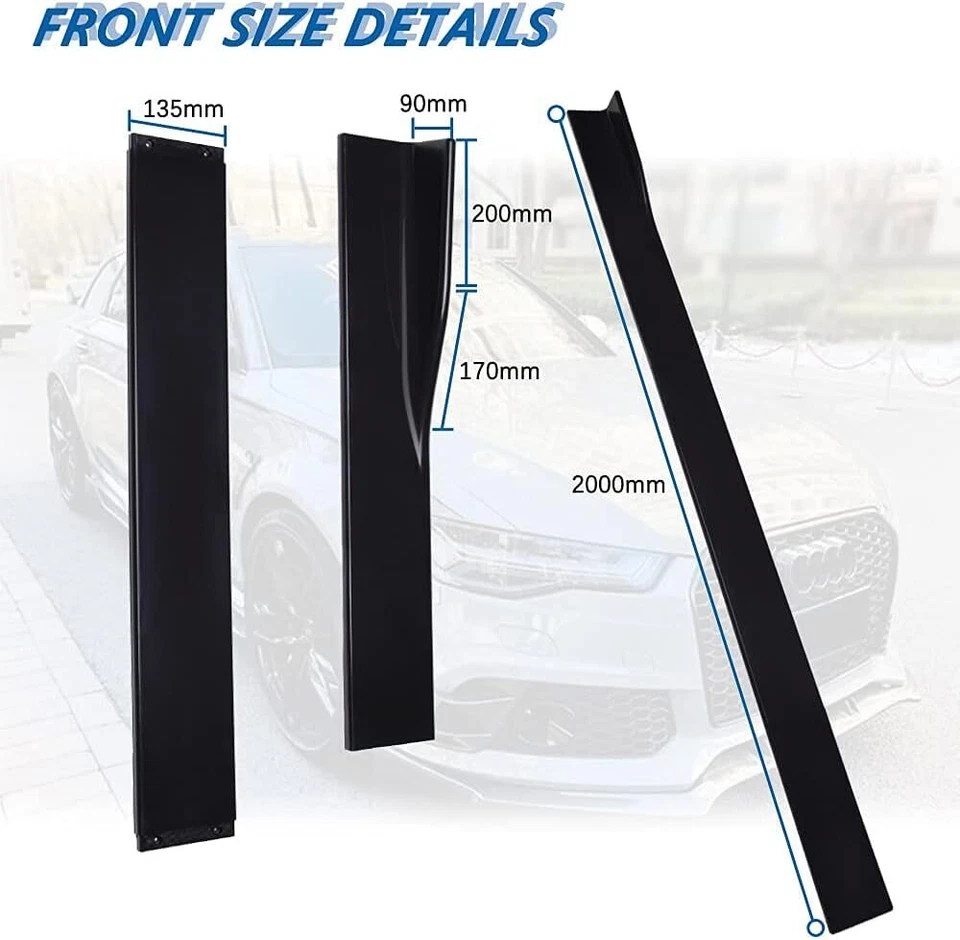 78.7'' Side Skirt Splitter Lip + Rear Bumper Diffuser Canard For Hyundai Elantra - Image 2 of 4