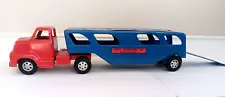 Rare Vintage Dunwell Toy Auto Transport Co. Car Hauler Ramp Truck/Car Carrier!