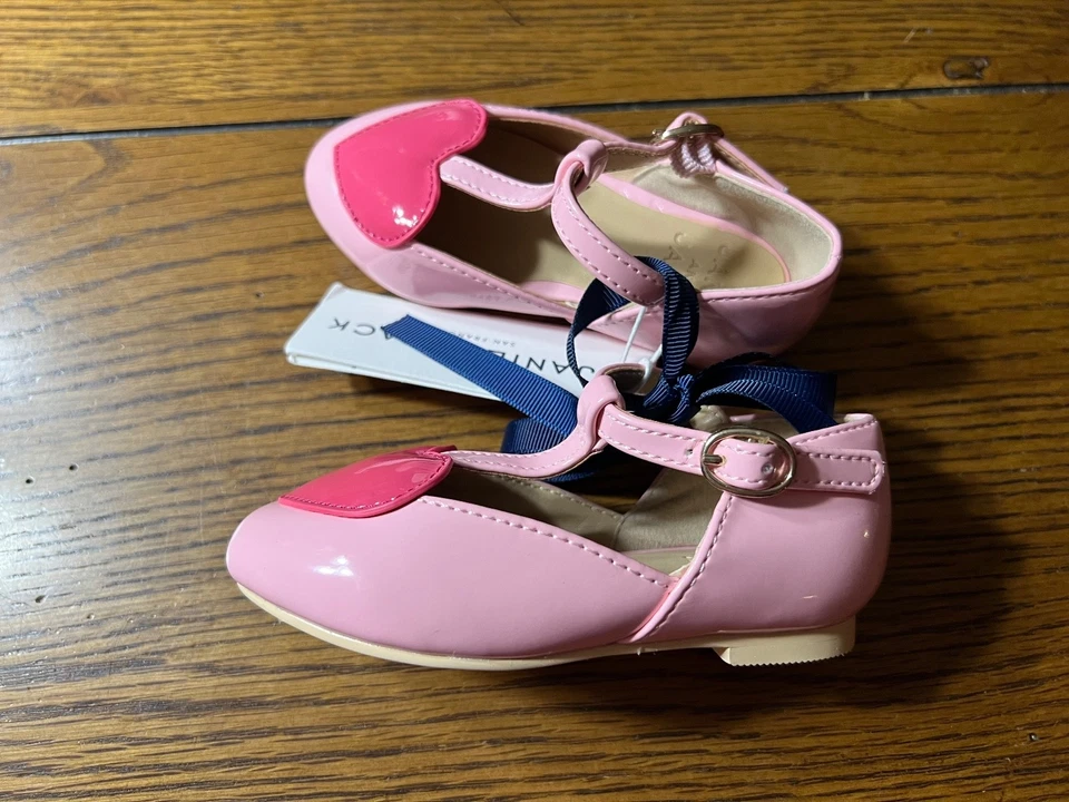 全新带标签 Janie and Jack Valentine Loves 心形芭蕾平底鞋 凉鞋 尺寸 4 学步儿童 — 第 4/4 张图片