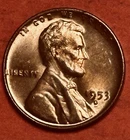 1953-D Gem BU Red From OBW US Lincoln Wheat Cent Penny Fast Shipping #M20