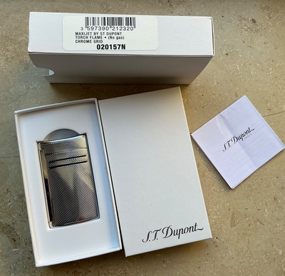 #ad 1 B WARE: S.T. DUPONT Feuerzeug Maxijet Torch Flame Chrome grid Ref. 020157N EUR 85.00