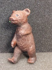 Vintage AAA Bear Eating Leaves Toy Brown Figurine PVC 2.5  Tall