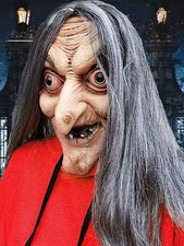 Halloween Witch Mask Realistic Witch Face Mask Escape Room Horror Haunted