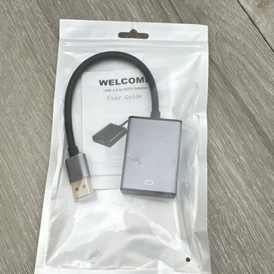 KLOMIER USB 3.0 to HDMI Adapter Multiple Monitors Black Silver HDMI Female