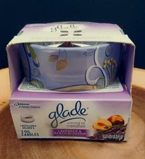 Vintage Glade Scented Oil Candles Lavender & Peach Blossom Fragrance 2012