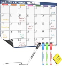 HOMiDEK Magnetic Dry Erase Calendar for Refrigerator: Fridge Whiteboard Calendar