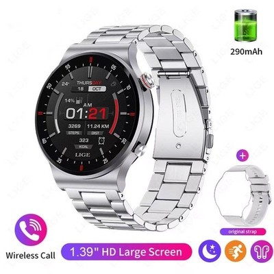 Herren Smartwatch AMOLED EKG+PPG Bluetooth Anruf Narichten NFC Wasserdicht LIGE 