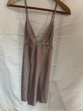 Victoria  s Secret Babydoll Chemise L Large Satin Lace Sleep Nightgown Lingerie