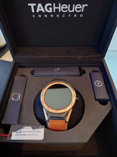 Tag Heur Connected II SBF8A5000 45mm Titanium 18ct Rose Gold Calf Leather Strap