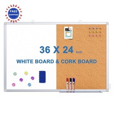 24 inch Magnetic Whiteboard and Bulletin Board Combo Cork inches Combination