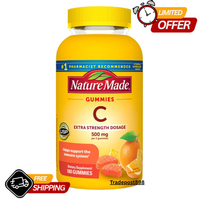 Nature Made Extra Strength Vitamin C 500 mg, Immune Support, 180 Gummies