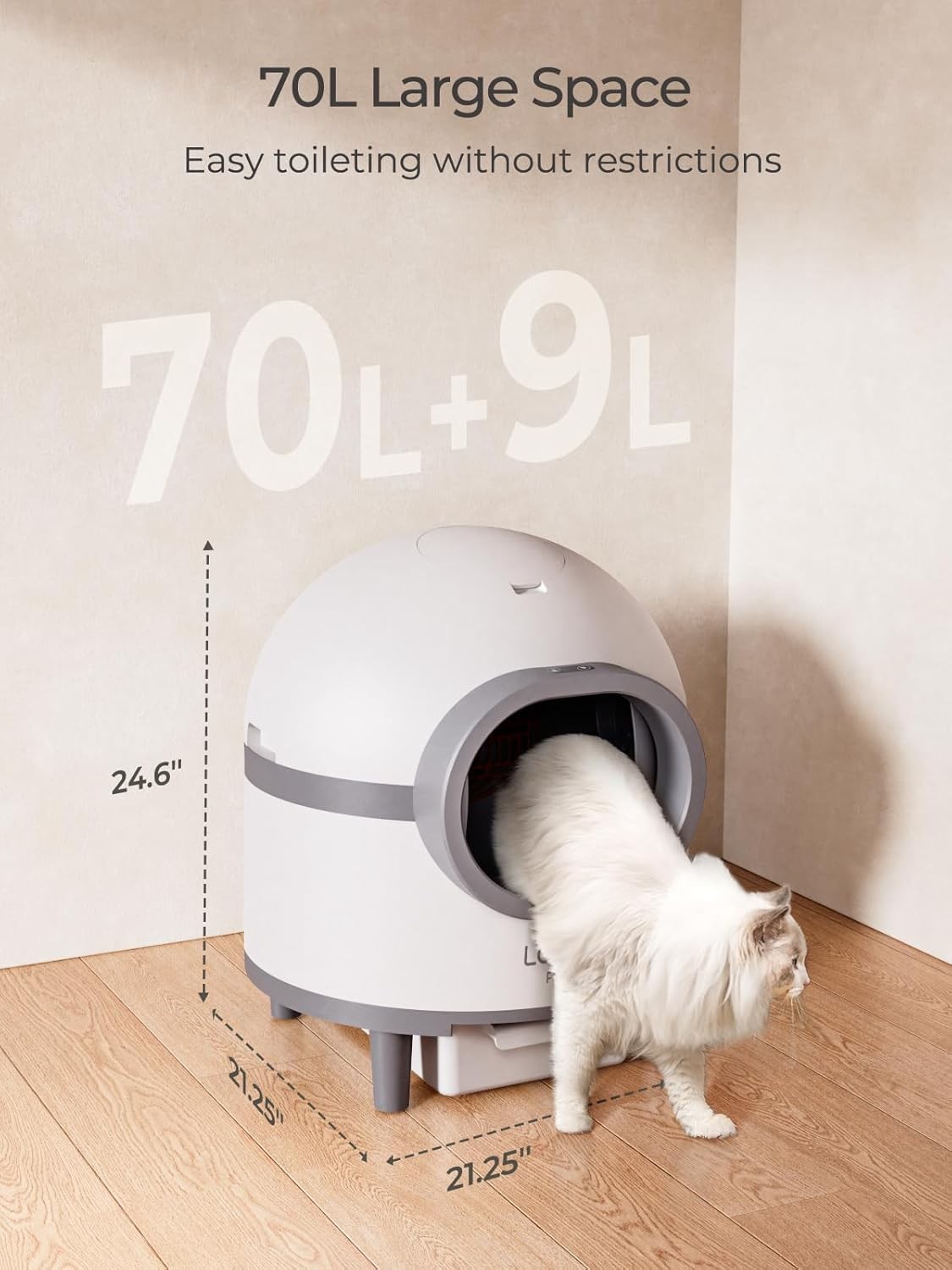 Self Cleaning Cat Litter Box, Automatic Cat Litter Box for Multiple Cats