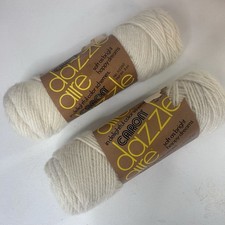 Caron Dazzle Aire Vintage Yarn, 2 Skeins, 4 Ply Acrylic  Nylon 3 oz, Off White