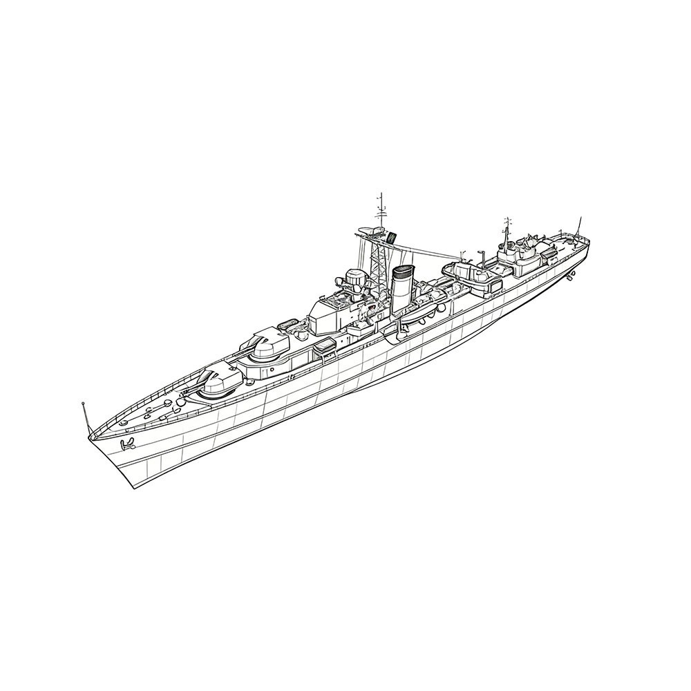 MRY-SFW 1/1250 HMS Battle Class Destroyer Water Line