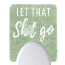 Homantic Fun Toilet Rug U Shaped 1'8" x 2' U-Shape , Green Let That Go