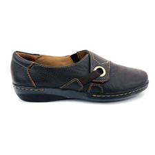 Womens 8 M Clarks Collection Evianna Boa Brown Leather Casual Slip On Loafers