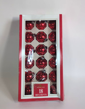 Vintage Rauch Red Glass Ornaments Set Of 18 1.75" 123L