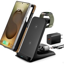 3 in 1 Charging Station for Samsung for Thick Cases of 10MM/Otterbox/Heavy Du...