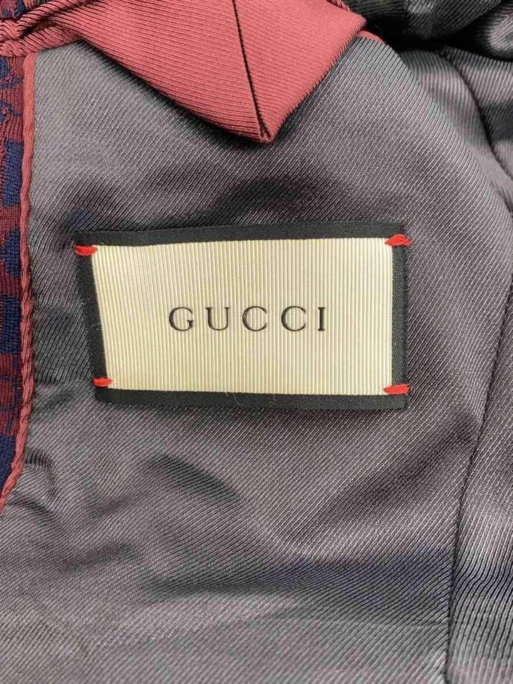 Gucci Wool Blazer Jacket 48/L Men's size Purple Red Tuxedo Made in Italy Logo - Image 3 of 4