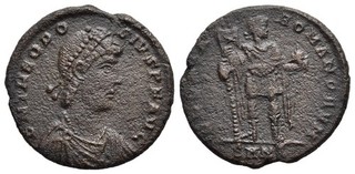 FITZ NICOMEDIA AE FOLLISTHEODOSIUS I GLORIA ROMANORVM ROMAN EMPIRE ØNON260