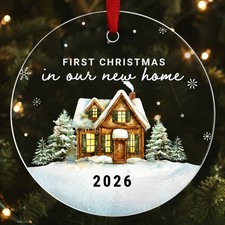 New Home Christmas Ornament 2026 - First Christmas in Our New Home Acrylic Keeps