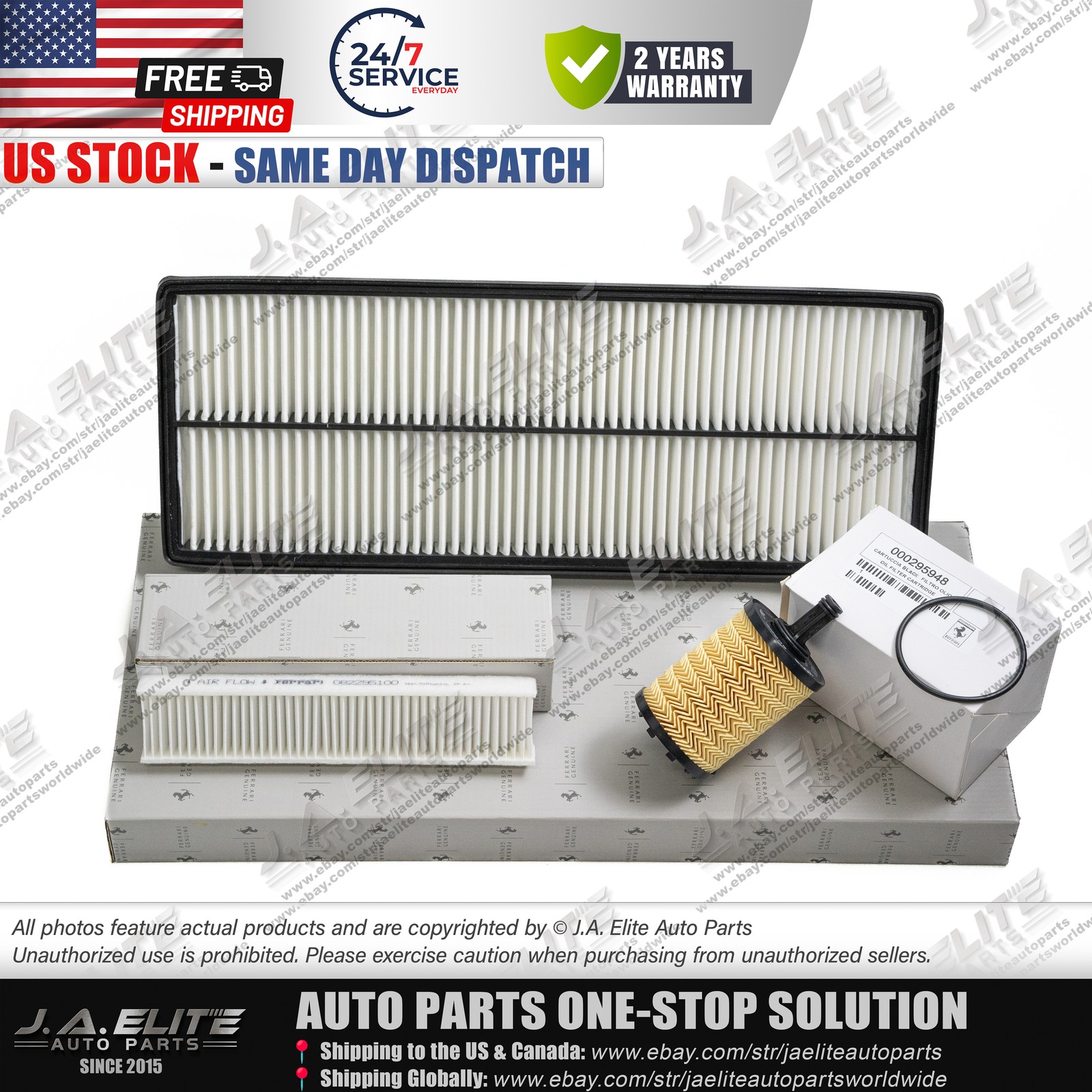 3pcs Ferrari Oil Filter & Air Filter & Pollen Filter for Ferrari 488 F8