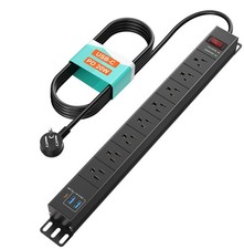 8 Outlet Metal Power Strip with USB C PD 20W, Heavy Duty Wide Spaced Outlets,...