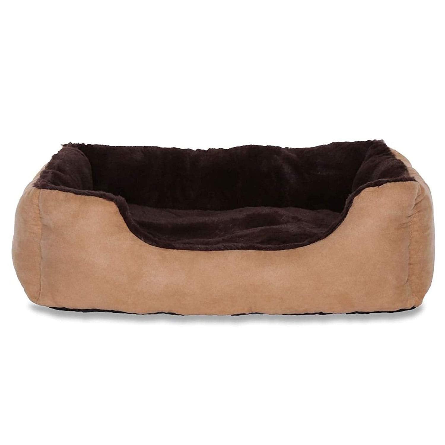 Panier chien avec coussin lavable fini le stress des poils lit S gris noir