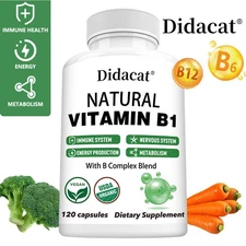 Vitamin B1 + Thiamine Supplement for Overall Health, Energy, and Metabolism