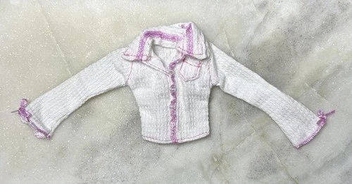 Vintage *Barbie* Fashion Fever Clothes: White Waffle Collared Shirt/Top
