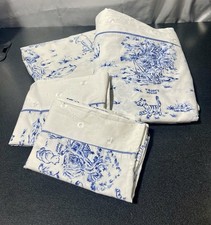 HTF Disney Winnie the Pooh Blue Toile Full Size Sheet Set with Pillowcases READ