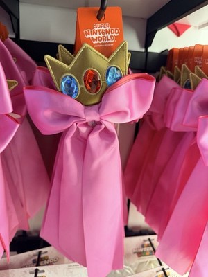 Universal Super Nintendo World Princess Peach Crown Hair Bow Accessory Exclusive