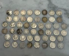 [Lot of 50] LOW GRADE 90% Silver Mercury Barber Mixed Dime Full Roll