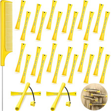 24 Pcs Hair Perm Rods Plastic Cold Wave Perming Curlers Hair Rollers with Steel