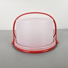 Tupperware Toys Mini Red Cake Case Carrier Holder Cupcake 3 Piece Set