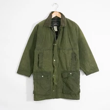 Vintage St Christopher Waxed Chore Coat Jacket Small - Green Hunting Field Coat